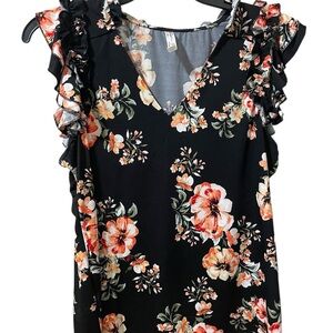 PerSeption concept woman’s ruffled capped sleeve blouse